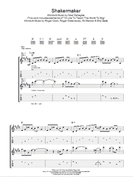 page one of Shakermaker (Guitar Tab)