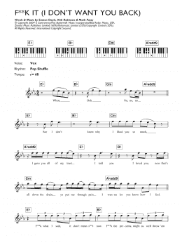 page one of Fuck It (I Don't Want You Back) (Piano Chords/Lyrics)