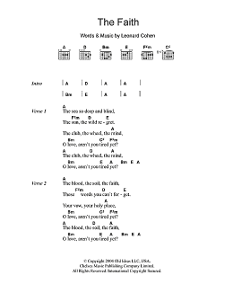 page one of The Faith (Guitar Chords/Lyrics)
