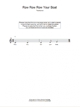 page one of Row, Row, Row Your Boat (Lead Sheet / Fake Book)