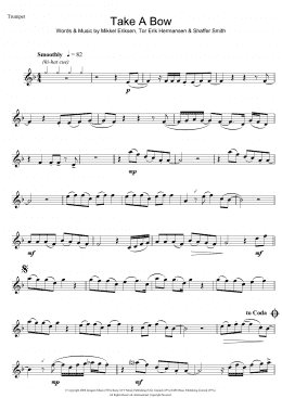 page one of Take A Bow (Trumpet Solo)