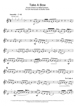 page one of Take A Bow (Clarinet Solo)