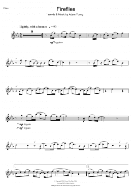 page one of Fireflies (Flute Solo)
