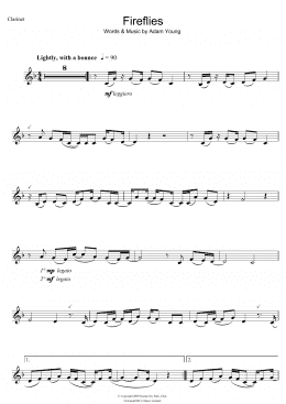 page one of Fireflies (Clarinet Solo)