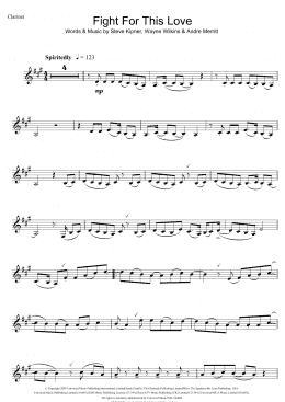 page one of Fight For This Love (Clarinet Solo)