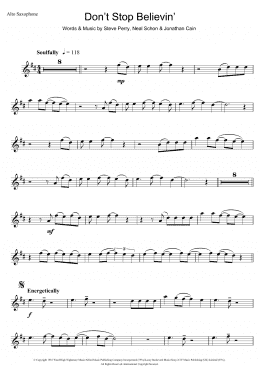 page one of Don't Stop Believin' (Alto Sax Solo)