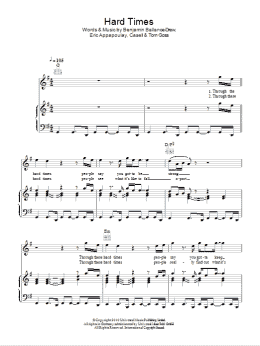 page one of Hard Times (Piano, Vocal & Guitar Chords)