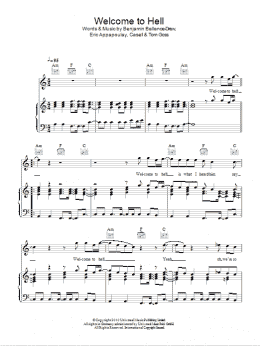 page one of Welcome To Hell (Piano, Vocal & Guitar Chords)
