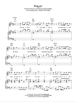 page one of Prayin' (Piano, Vocal & Guitar Chords)