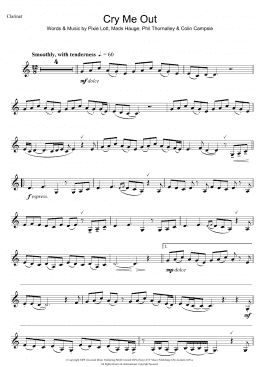 page one of Cry Me Out (Clarinet Solo)