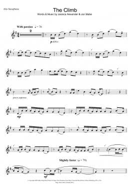 page one of The Climb (from Hannah Montana: The Movie) (Alto Sax Solo)