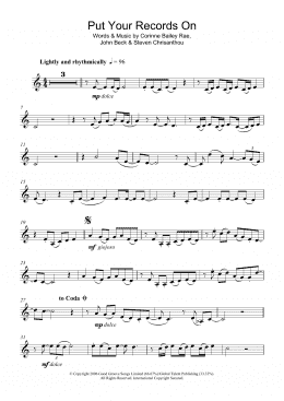 page one of Put Your Records On (Clarinet Solo)