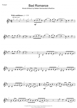 page one of Bad Romance (Trumpet Solo)