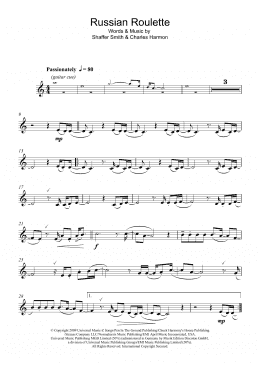 Russian Roulette sheet music for piano solo (PDF-interactive)