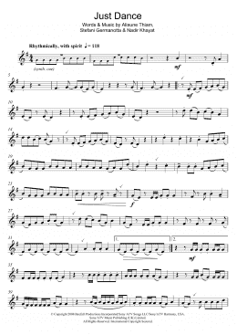 page one of Just Dance (Clarinet Solo)