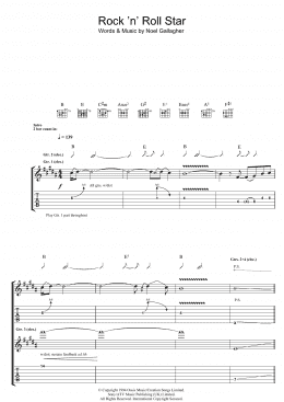 page one of Rock 'n' Roll Star (Guitar Tab)