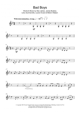 page one of Bad Boys (Clarinet Solo)