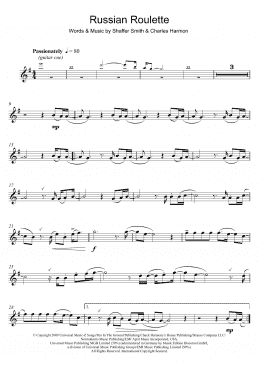 page one of Russian Roulette (Alto Sax Solo)