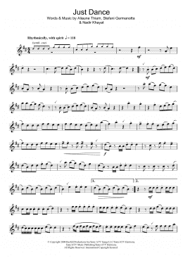 page one of Just Dance (Alto Sax Solo)