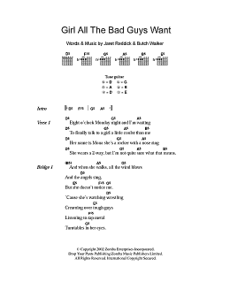 page one of Girl All The Bad Guys Want (Guitar Chords/Lyrics)