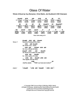 page one of Glass Of Water (Guitar Chords/Lyrics)