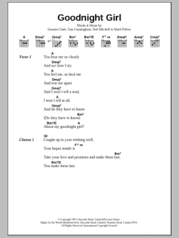 page one of Goodnight Girl (Guitar Chords/Lyrics)