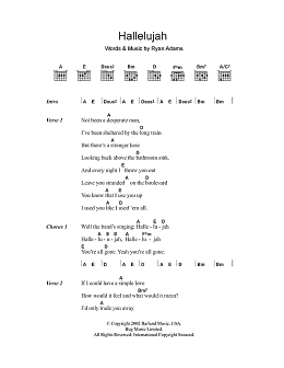 page one of Hallelujah (Guitar Chords/Lyrics)
