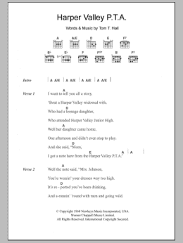 page one of Harper Valley P.T.A. (Guitar Chords/Lyrics)