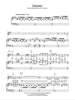 page one of Calypso (Piano, Vocal & Guitar Chords)
