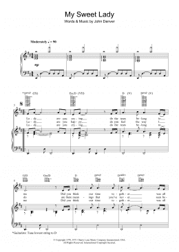 page one of My Sweet Lady (Piano, Vocal & Guitar Chords)