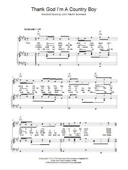 Thank God I'm A Country Boy sheet music for guitar (tablature, play-along)