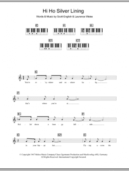 page one of Hi Ho Silver Lining (Piano Chords/Lyrics)