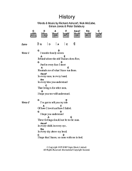 page one of History (Guitar Chords/Lyrics)