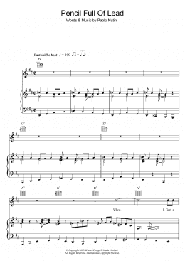 page one of Pencil Full Of Lead (Piano, Vocal & Guitar Chords)