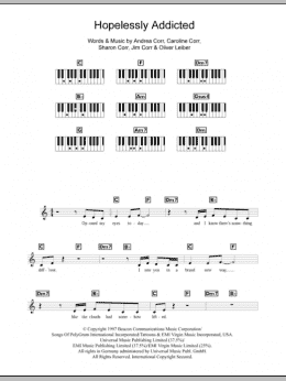 page one of Hopelessly Addicted (Piano Chords/Lyrics)