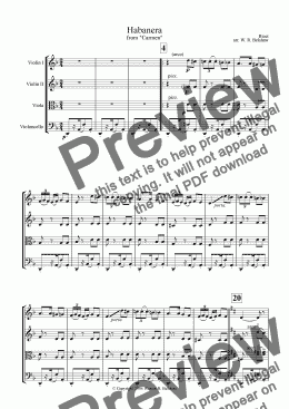 page one of "Habanera" from Carmen