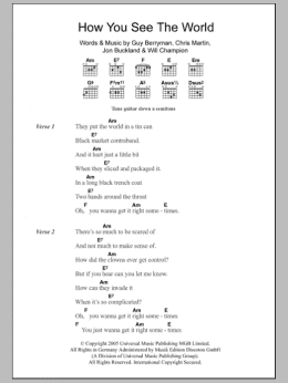 page one of How You See The World (Guitar Chords/Lyrics)