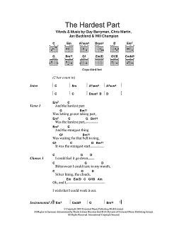 page one of The Hardest Part (Guitar Chords/Lyrics)
