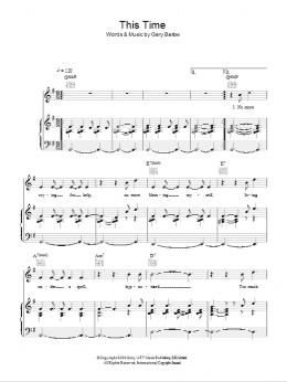 page one of This Time (Piano, Vocal & Guitar Chords)