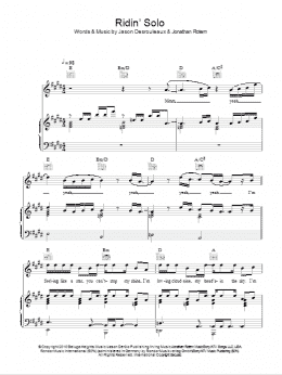 page one of Ridin' Solo (Piano, Vocal & Guitar Chords)