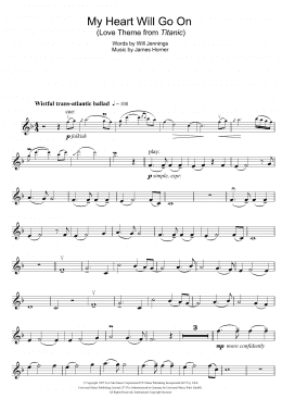 page one of My Heart Will Go On (Love Theme from Titanic) (Violin Solo)