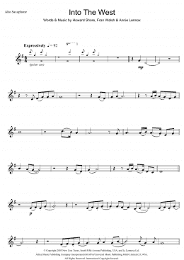 page one of Into The West (from The Lord Of The Rings: The Return Of The King) (Alto Sax Solo)
