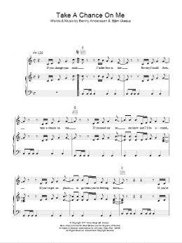 page one of Take A Chance On Me (Piano, Vocal & Guitar Chords)