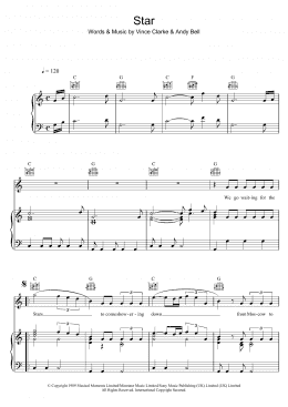 page one of Star (Piano, Vocal & Guitar Chords)