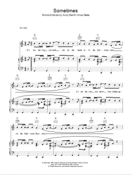 page one of Sometimes (Piano, Vocal & Guitar Chords)