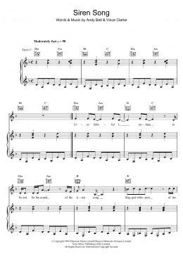 page one of Siren Song (Piano, Vocal & Guitar Chords)