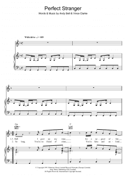 page one of Perfect Stranger (Piano, Vocal & Guitar Chords)