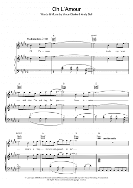 page one of Oh L'Amour (Piano, Vocal & Guitar Chords)