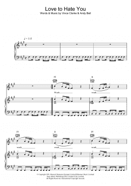 page one of Love To Hate You (Piano, Vocal & Guitar Chords)