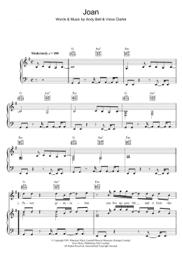 page one of Joan (Piano, Vocal & Guitar Chords)